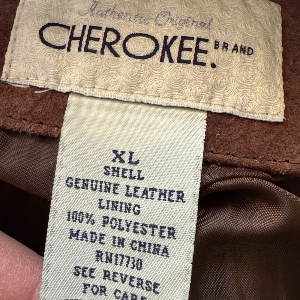 Vintage Cherokee Women’s Brown Suede Leather Jacket XL Retro Western Coat - Picture 6 of 6